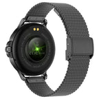 CF12 1.2 inch Waterproof Smart Steel Strap Wristband Support Heart Rate Monitoring / Blood Pressure Monitoring, CF12 Steel Strap (Black)