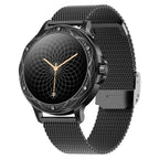 CF12 1.2 inch Waterproof Smart Steel Strap Wristband Support Heart Rate Monitoring / Blood Pressure Monitoring, CF12 Steel Strap (Black) CF12 Steel Strap (Black) Black
