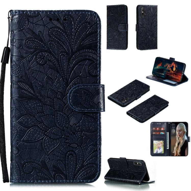 Lace Flower Embossing Pattern Horizontal Flip Leather Case , with Holder & Card Slots & Wallet & Photo Frame & Lanyard, For Huawei Enjoy 10e, For Xiaomi Redmi K30 Pro, For Xiaomi Redmi Note 9 Pro, For Xiaomi Redmi Note 9 Pro Max For Huawei Enjoy 10e Black