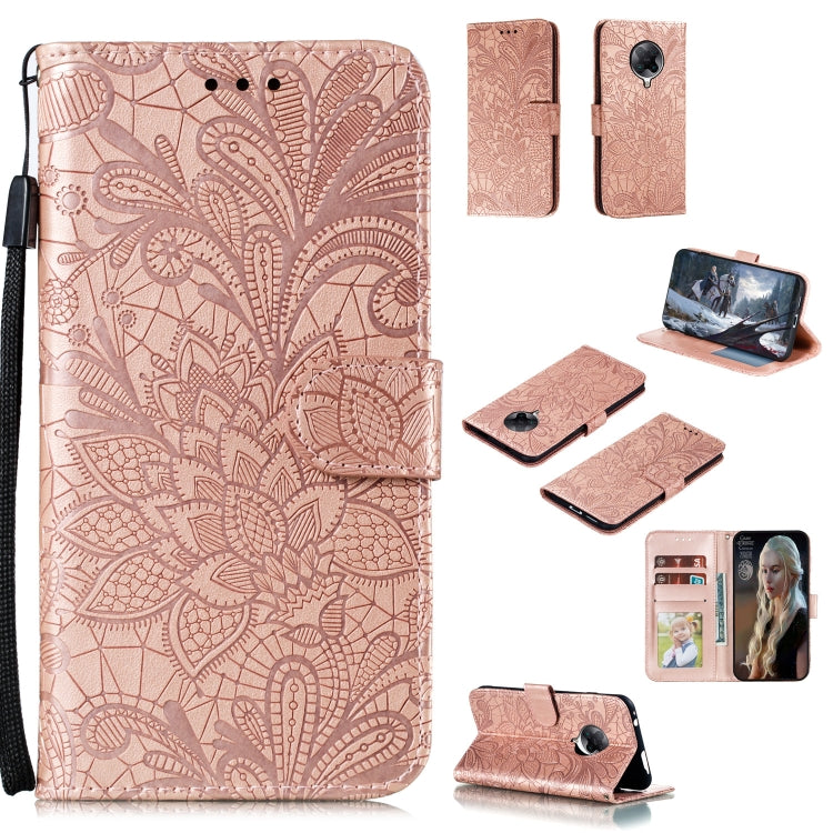 Lace Flower Embossing Pattern Horizontal Flip Leather Case , with Holder & Card Slots & Wallet & Photo Frame & Lanyard – Wear-resistant, Lanyard, Card Slot, For Huawei Enjoy 10e, For Xiaomi Redmi K30 Pro, For Xiaomi Redmi Note 9 Pro For Xiaomi Redmi K30 Pro Rose Gold