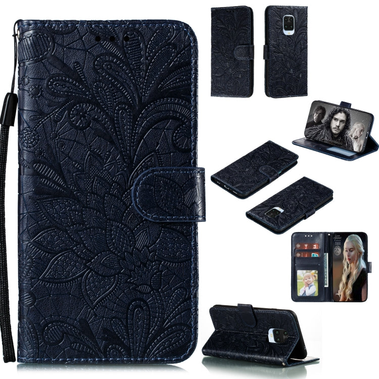 Lace Flower Embossing Pattern Horizontal Flip Leather Case , with Holder & Card Slots & Wallet & Photo Frame & Lanyard – Wear-resistant, Lanyard, Card Slot, For Huawei Enjoy 10e, For Xiaomi Redmi K30 Pro, For Xiaomi Redmi Note 9 Pro For Xiaomi Redmi Note 9 Pro Black
