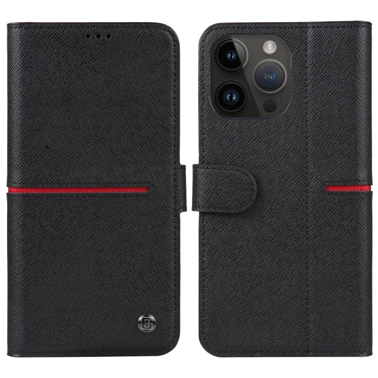 GEBEI Top-grain Horizontal Flip Leather Phone Case, For iPhone 14 Pro Max, For iPhone 14 Pro, For iPhone 14, For iPhone 14 Plus For iPhone 14 Pro Max Black