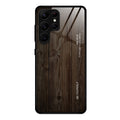 For Samsung Galaxy S23 Ultra 5G Wood Grain Glass Phone Case, For Samsung Galaxy S23 Ultra 5G For Samsung Galaxy S23 Ultra 5G Black