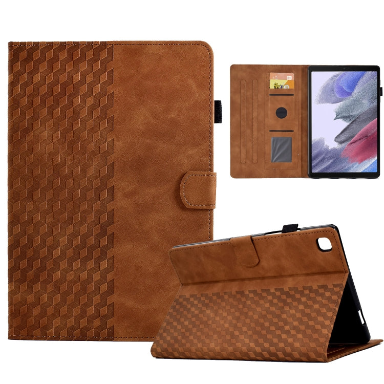 Rhombus Embossed Leather Tablet Case – Kickstand, Leather, TPU, For Samsung Galaxy Tab A7 Lite T220 / T225 For Samsung Galaxy Tab A7 Lite T220 T225 Brown