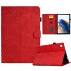 For Samsung Galaxy Tab A8 10.5 X200 / X205 Rhombus Embossed Leather Smart Tablet Case, For Samsung Galaxy Tab A8 10.5 X200 / X205 For Samsung Galaxy Tab A8 10.5 X200 X205 Red