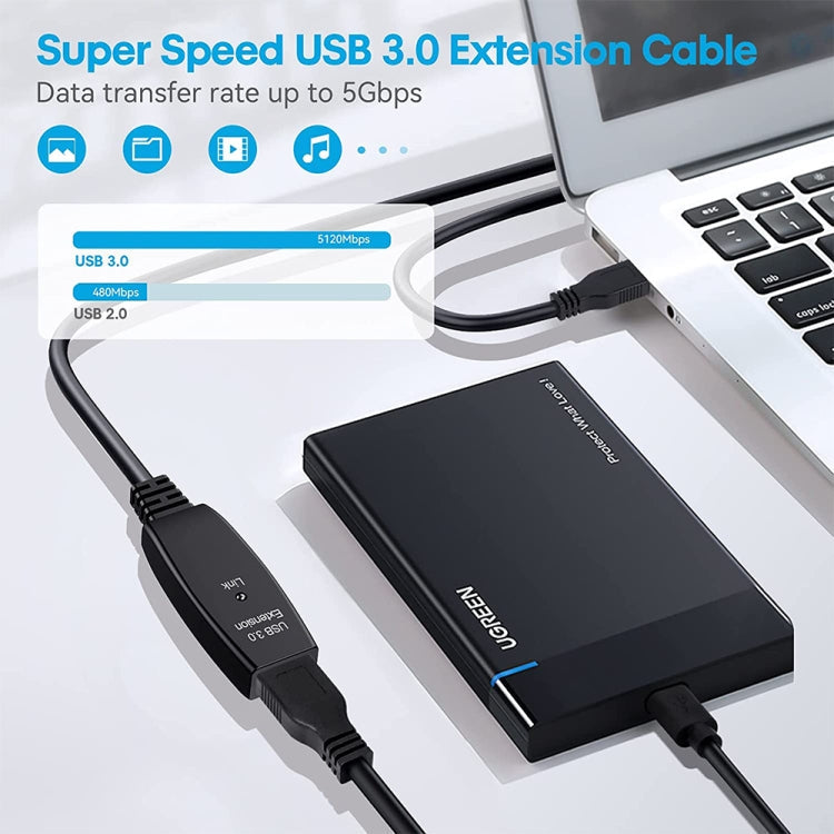 USB 3.0 Male to Female Data Sync Super Speed Extension Cable, Length:10m, 10m – Magnetic, Data Transmission