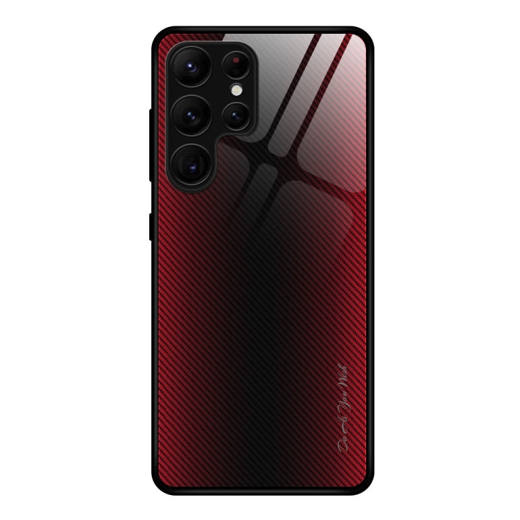 For Samsung Galaxy S23 Ultra 5G Texture Gradient Glass TPU Phone Case, For Samsung Galaxy S23 Ultra 5G For Samsung Galaxy S23 Ultra 5G Red