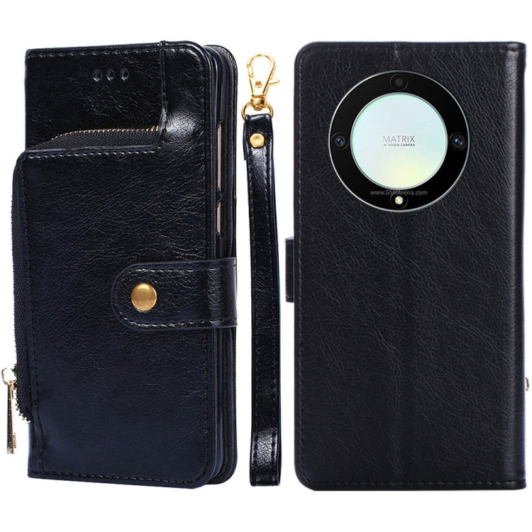Zipper Bag Leather Phone Case – Card Slot, Leather, TPU, For Motorola Moto E13 4G, For OPPO A17k, For OPPO Reno8 T 4G, For Xiaomi Poco X5 Pro / Redmi Note 12 Pro Speed, For Honor X9a 5G For Honor X9a 5G Black