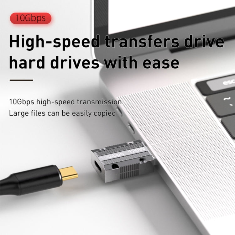 120W Type-C Female to USB 3.0 Male Zinc Alloy Straight Adapter, Type-C Female to USB 3.0 Male Straight – Wear-resistant, Data Transmission