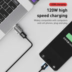 120W Type-C Female to USB 3.0 Male Zinc Alloy Straight Adapter, Type-C Female to USB 3.0 Male Straight – Wear-resistant, Data Transmission