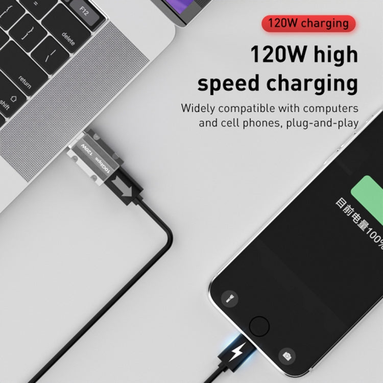 120W Type-C Female to USB 3.0 Male Zinc Alloy Straight Adapter, Type-C Female to USB 3.0 Male Straight – Wear-resistant, Data Transmission