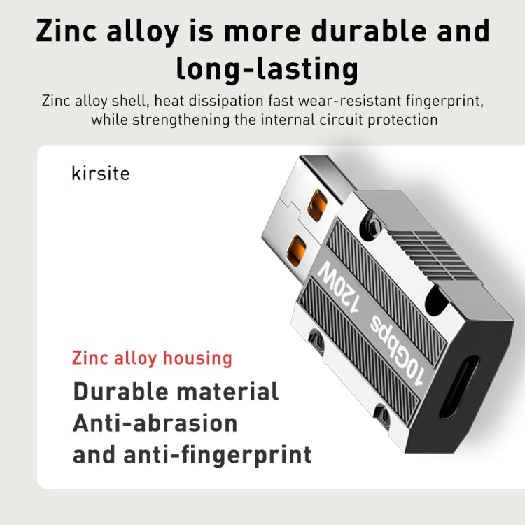 120W Type-C Female to USB 3.0 Male Zinc Alloy Straight Adapter, Type-C Female to USB 3.0 Male Straight – Wear-resistant, Data Transmission
