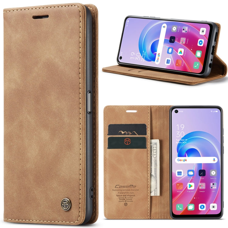 CaseMe 013 Multifunctional Horizontal Flip Leather Phone Case – Card Slot, Flip, Leather, For Samsung Galaxy A34 5G, For OPPO A96 4G / A36 4G For OPPO A96 4G A36 4G Brown