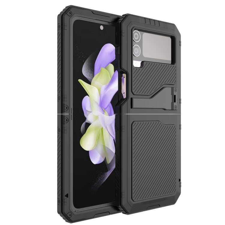RedPepper 360 Full Body Rugged Metal Life Waterproof Phone Case – Shockproof, Waterproof, Screen Protector, For Samsung Galaxy Z Flip4 For Samsung Galaxy Z Flip4 Black
