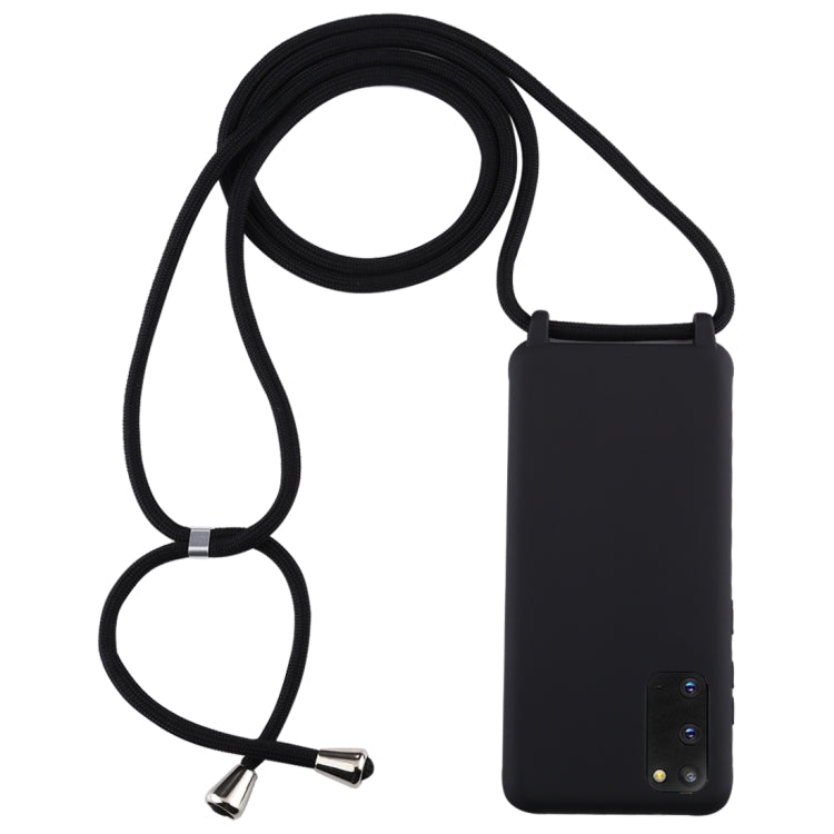 Candy Color TPU Protective Case with Lanyard, For Galaxy S20, For Galaxy S20+, For Galaxy S20 Ultra For Galaxy S20 Black