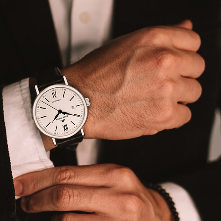 NORTH EDGE AMOY Multifunctional Business Men's Watch Waterproof Leather Mechanical Watch