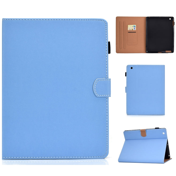 Solid Color Tablet PC Universal Magnetic Horizontal Flip Leather Case with Card Slots & Holder – Magnetic, Card Slot, Flip, For iPad 4 / 3 / 2, For iPad Air / iPad Air 2 / iPad 9.7 (2018 & 2017), For iPad Mini 4 / Mini 3 / Mini 2 / Mini For iPad 4 3 2 Blue