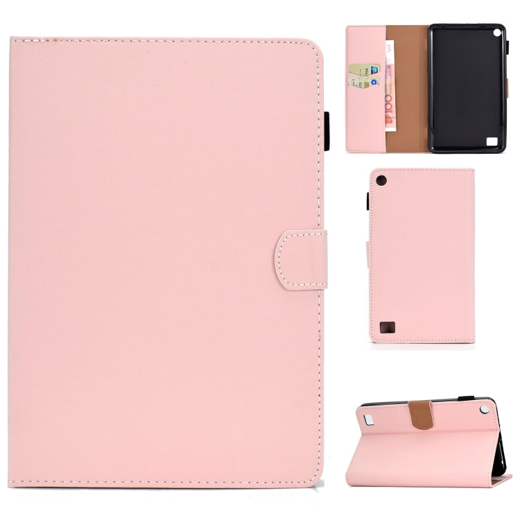 Solid Color Tablet PC Universal Magnetic Horizontal Flip Leather Case with Card Slots & Holder – Magnetic, Card Slot, Flip, For iPad 4 / 3 / 2, For iPad Air / iPad Air 2 / iPad 9.7 (2018 & 2017), For iPad Mini 4 / Mini 3 / Mini 2 / Mini For Kindle Fire 7(2015 2017 2019) Pink