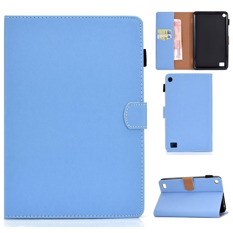 Solid Color Tablet PC Universal Magnetic Horizontal Flip Leather Case with Card Slots & Holder – Magnetic, Card Slot, Flip, For iPad 4 / 3 / 2, For iPad Air / iPad Air 2 / iPad 9.7 (2018 & 2017), For iPad Mini 4 / Mini 3 / Mini 2 / Mini For Kindle Fire 7(2015 2017 2019) Blue