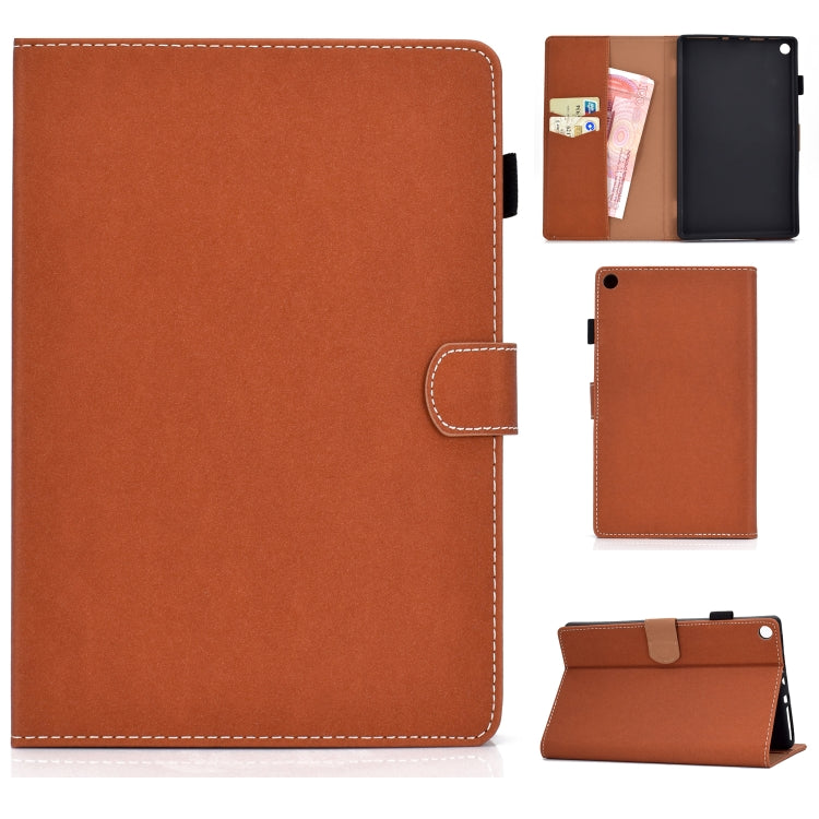 Solid Color Tablet PC Universal Magnetic Horizontal Flip Leather Case with Card Slots & Holder – Magnetic, Card Slot, Flip, For iPad 4 / 3 / 2, For iPad Air / iPad Air 2 / iPad 9.7 (2018 & 2017), For iPad Mini 4 / Mini 3 / Mini 2 / Mini For Kindle Fire HD8 2016 2017 Brown