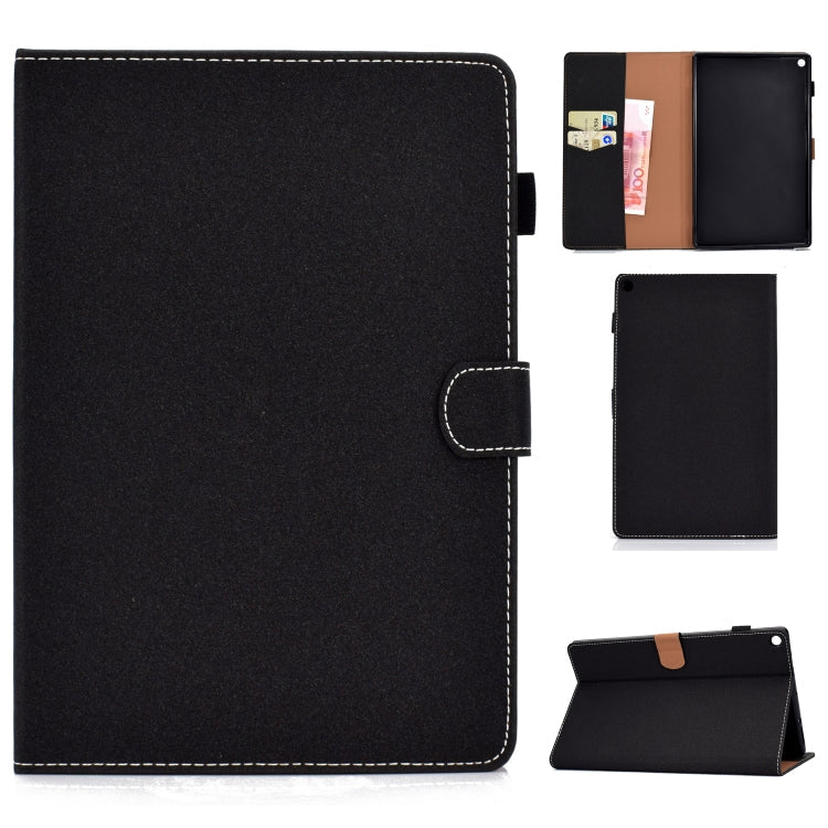 Solid Color Tablet PC Universal Magnetic Horizontal Flip Leather Case with Card Slots & Holder – Magnetic, Card Slot, Flip, For Kindle Fire HD8 2016 / 2017, For Kindle Fire HD10 2015 / 2017, For Kindle Paperwhite 4 / 3 / 2 / 1 For Kindle Fire HD10 2015 2017 Black