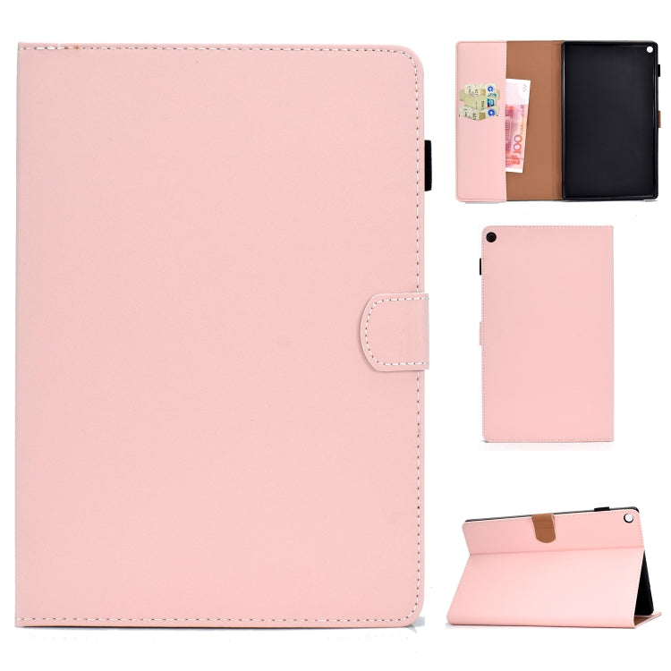 Solid Color Tablet PC Universal Magnetic Horizontal Flip Leather Case with Card Slots & Holder – Magnetic, Card Slot, Flip, For Kindle Fire HD8 2016 / 2017, For Kindle Fire HD10 2015 / 2017, For Kindle Paperwhite 4 / 3 / 2 / 1 For Kindle Fire HD10 2015 2017 Pink