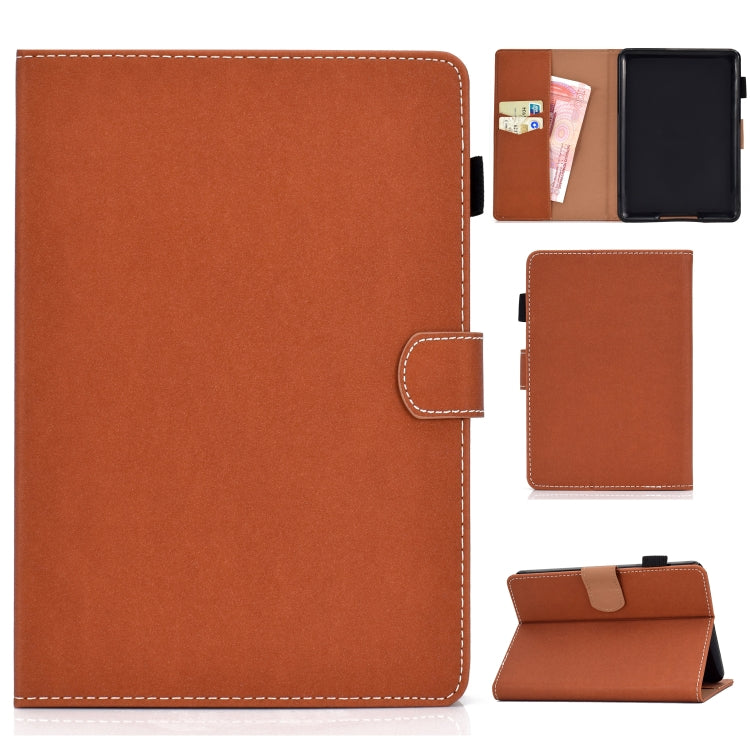 Solid Color Tablet PC Universal Magnetic Horizontal Flip Leather Case with Card Slots & Holder – Magnetic, Card Slot, Flip, For Kindle Fire HD8 2016 / 2017, For Kindle Fire HD10 2015 / 2017, For Kindle Paperwhite 4 / 3 / 2 / 1 For Kindle Paperwhite 4 3 2 1 Brown