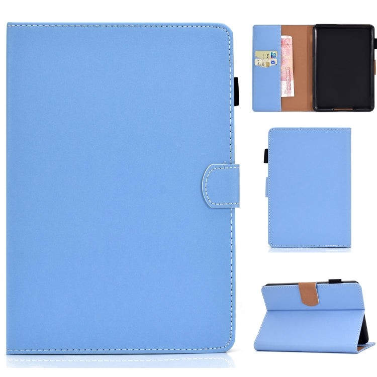 Solid Color Tablet PC Universal Magnetic Horizontal Flip Leather Case with Card Slots & Holder – Magnetic, Card Slot, Flip, For Kindle Fire HD8 2016 / 2017, For Kindle Fire HD10 2015 / 2017, For Kindle Paperwhite 4 / 3 / 2 / 1 For Kindle Paperwhite 4 3 2 1 Blue