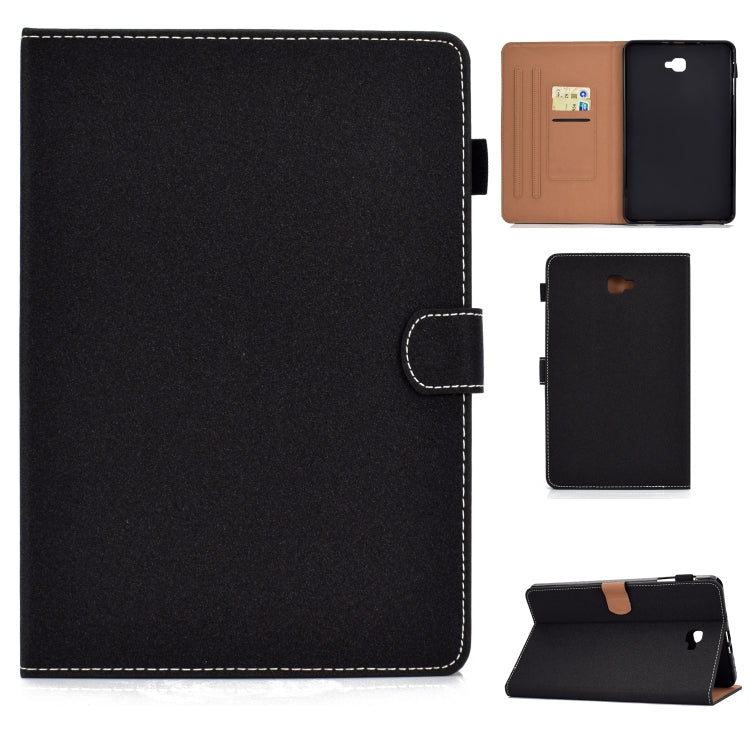 Solid Color Tablet PC Universal Magnetic Horizontal Flip Leather Case with Card Slots & Holder – Magnetic, Card Slot, Flip, For Kindle Fire HD8 2016 / 2017, For Kindle Fire HD10 2015 / 2017, For Kindle Paperwhite 4 / 3 / 2 / 1 For Galaxy Tab A 10.1(2016) T580 Black