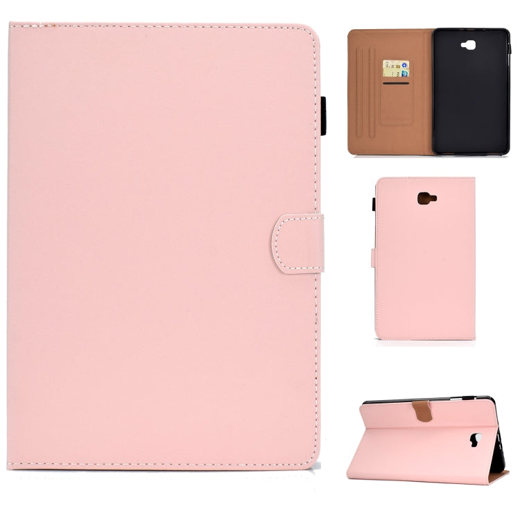Solid Color Tablet PC Universal Magnetic Horizontal Flip Leather Case with Card Slots & Holder – Magnetic, Card Slot, Flip, For Kindle Fire HD8 2016 / 2017, For Kindle Fire HD10 2015 / 2017, For Kindle Paperwhite 4 / 3 / 2 / 1 For Galaxy Tab A 10.1(2016) T580 Pink