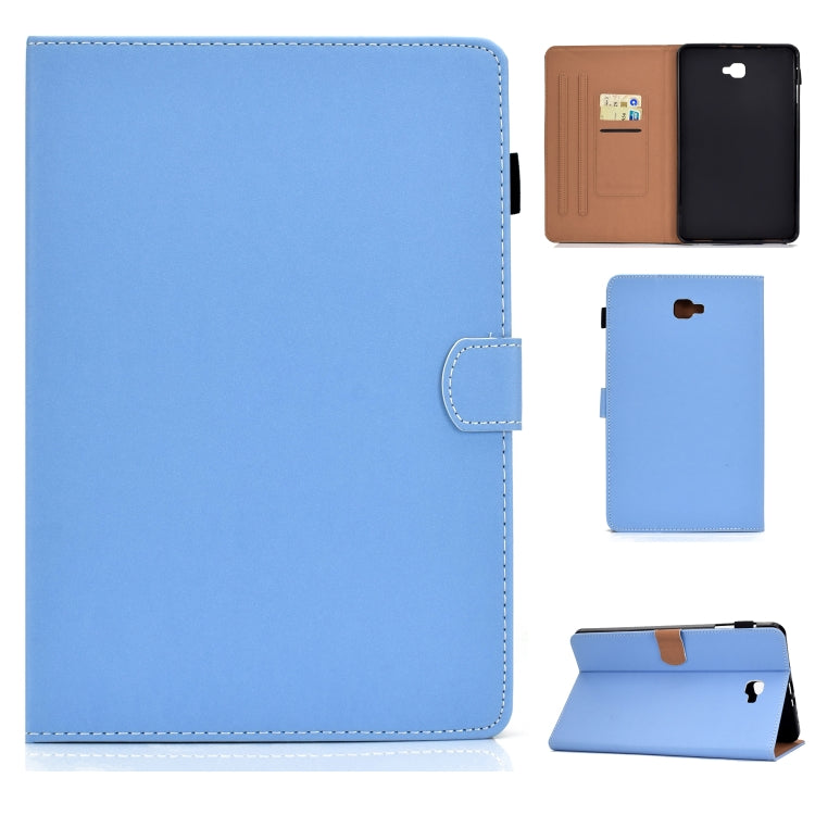 Solid Color Tablet PC Universal Magnetic Horizontal Flip Leather Case with Card Slots & Holder – Magnetic, Card Slot, Flip, For Kindle Fire HD8 2016 / 2017, For Kindle Fire HD10 2015 / 2017, For Kindle Paperwhite 4 / 3 / 2 / 1 For Galaxy Tab A 10.1(2016) T580 Blue