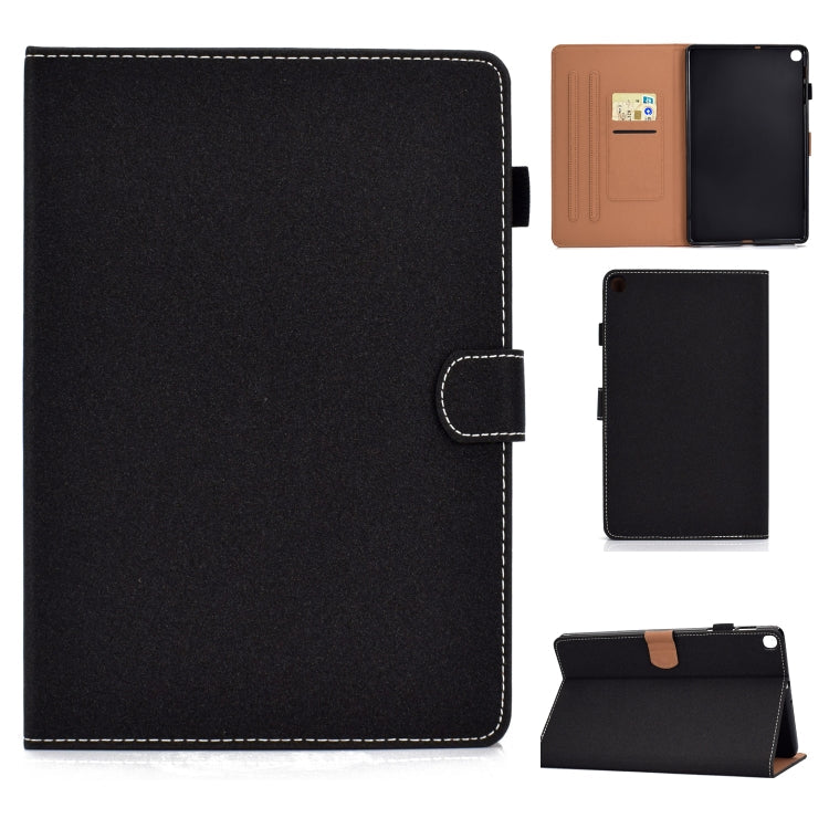 Solid Color Tablet PC Universal Magnetic Horizontal Flip Leather Case with Card Slots & Holder – Magnetic, Card Slot, Flip, For Kindle Fire HD8 2016 / 2017, For Kindle Fire HD10 2015 / 2017, For Kindle Paperwhite 4 / 3 / 2 / 1 For Galaxy Tab A 10.1(2019) T510 Black