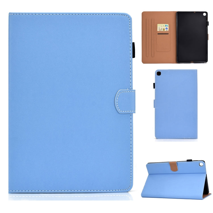 Solid Color Tablet PC Universal Magnetic Horizontal Flip Leather Case with Card Slots & Holder – Magnetic, Card Slot, Flip, For Kindle Fire HD8 2016 / 2017, For Kindle Fire HD10 2015 / 2017, For Kindle Paperwhite 4 / 3 / 2 / 1 For Galaxy Tab A 10.1(2019) T510 Blue