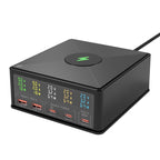 868H 6 in 1 160W 3 PD Type-C + 2 QC3.0 USB Ports Multi Ports Charger, 868H 868H EU Plug