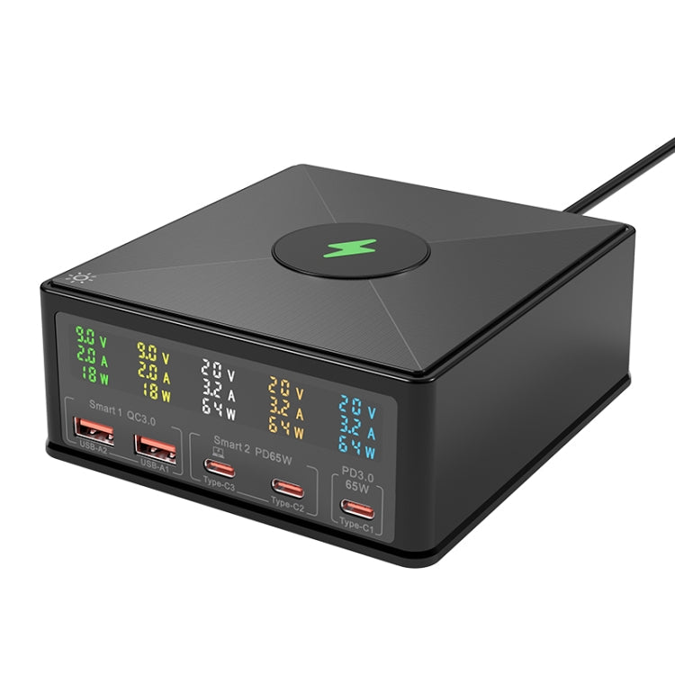 868H 6 in 1 160W 3 PD Type-C + 2 QC3.0 USB Ports Multi Ports Charger, 868H 868H EU Plug
