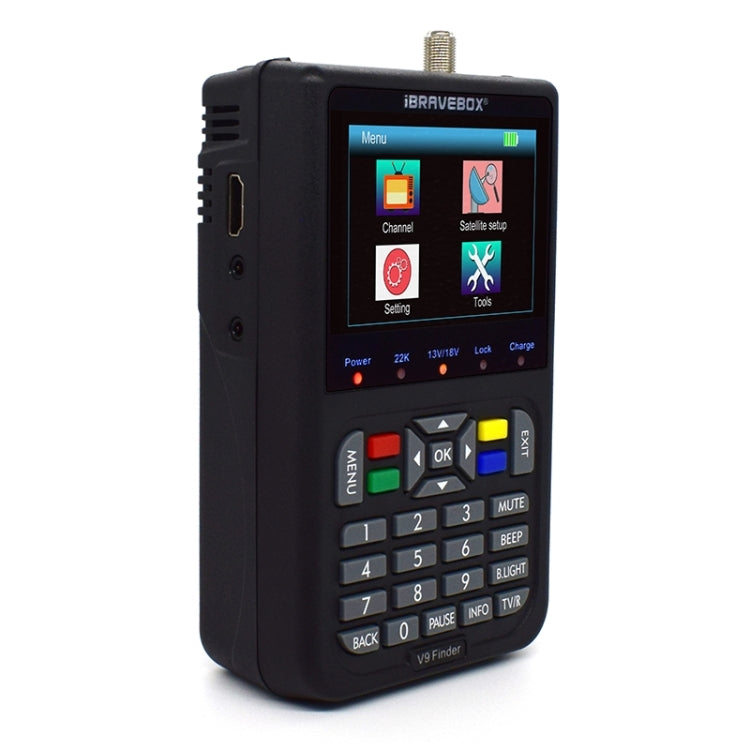 iBRAVEBOX V9 Finder Digital Satellite Signal Finder Meter, EU Plug, AU Plug, UK Plug – TPU EU Plug Black