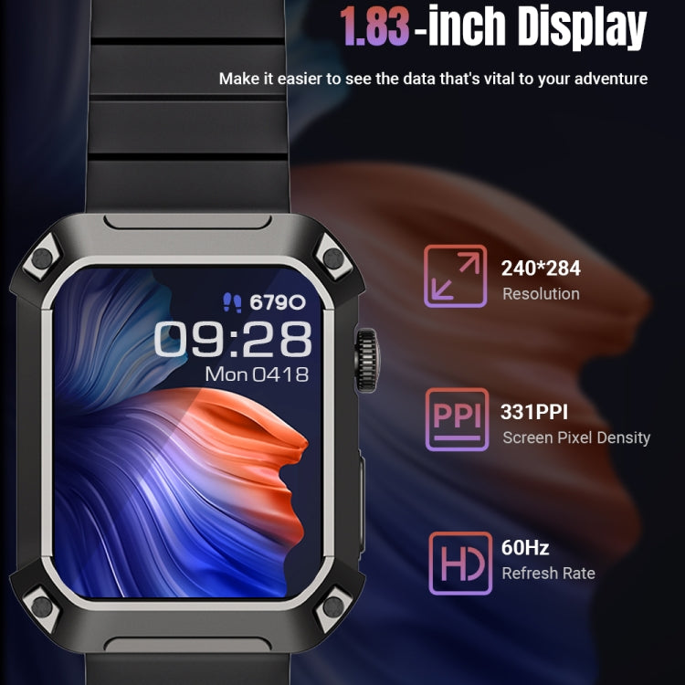 Smart Watch – 1.83" Screen, Blood Pressure Monitoring, Bluetooth Call