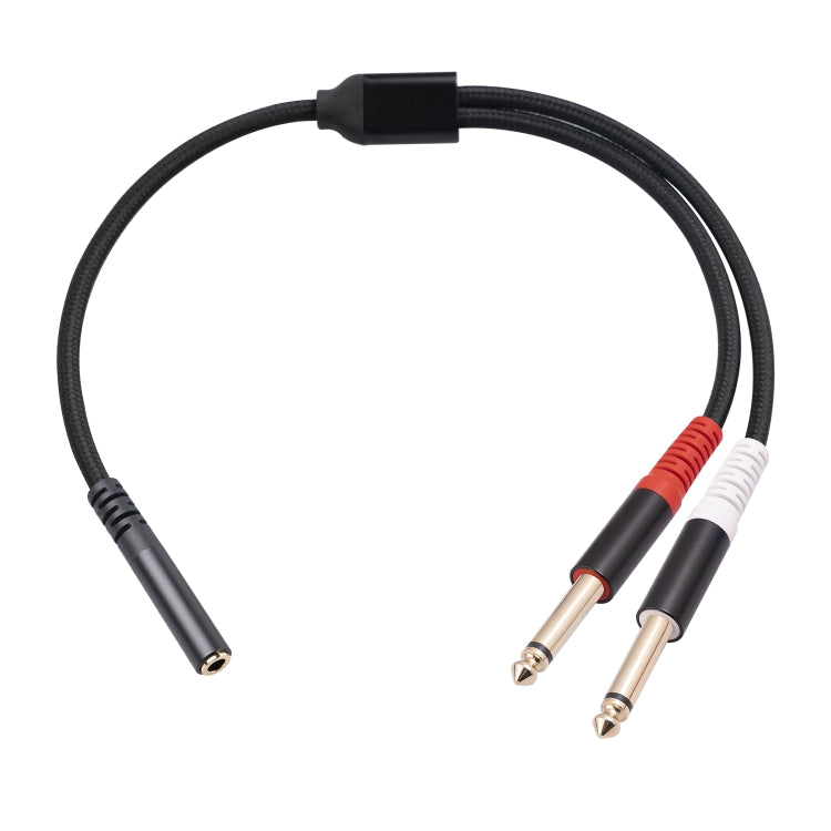 3717 3.5mm Female to 6.35mm 1/4 TS Male Stereo Audio Cable, Length: 30cm, 3.5mm F to 2 x 6.35mm M 3.5mm F to 2 x 6.35mm M