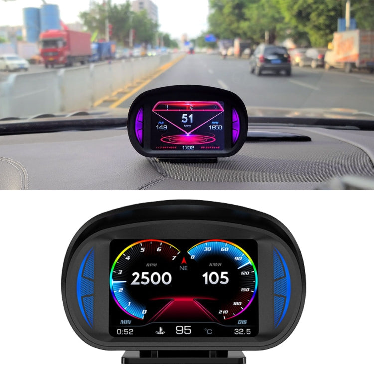 P2 3 inch Multi-function HD OBD LCD Instrument GPS Car Speed Slope Meter HUD Head-up Display, P2 – Durable Build, Easy to Use P2
