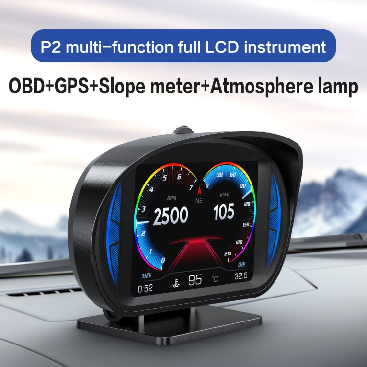 P2 3 inch Multi-function HD OBD LCD Instrument GPS Car Speed Slope Meter HUD Head-up Display, P2 – Durable Build, Easy to Use
