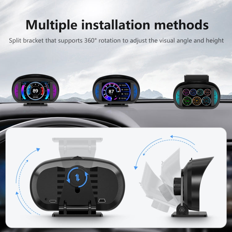P2 3 inch Multi-function HD OBD LCD Instrument GPS Car Speed Slope Meter HUD Head-up Display, P2 – Durable Build, Easy to Use