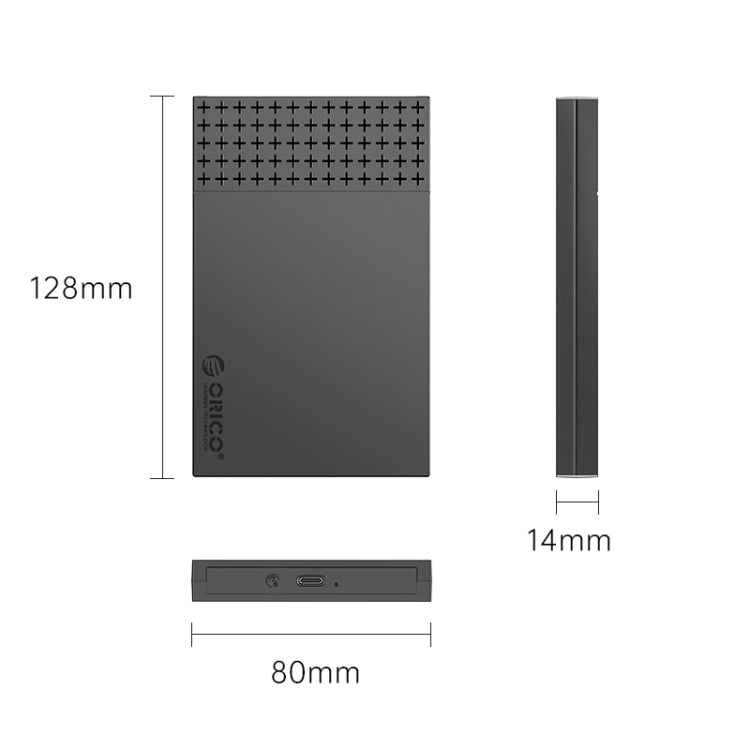 ORICO ORICO-2526C3-V1 2.5 inch USB 3.0 USB-A to Type-C Hard Drive Enclosure External Storage Case , Type-C – Shockproof, Data Transmission