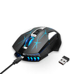HXSJ T300 7 Keys 2400DPI 2.4G Colorful Luminous Wireless Mouse, T300 Black, T300 White – Durable Build, Easy to Use