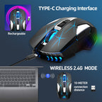 HXSJ T300 7 Keys 2400DPI 2.4G Colorful Luminous Wireless Mouse, T300 Black, T300 White – Durable Build, Easy to Use