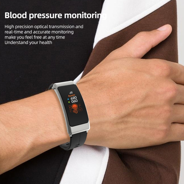 K50+ 0.96 inch Leather Band Earphone Detachable Life Waterproof Smart Watch Support Bluetooth Call, Leather Band (Black)