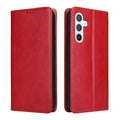Fierre Shann PU Genuine Leather Texture Leather Phone Case, For Samsung Galaxy A54 5G For Samsung Galaxy A54 5G Red