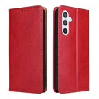 Fierre Shann PU Genuine Leather Texture Leather Phone Case, For Samsung Galaxy A54 5G For Samsung Galaxy A54 5G Red