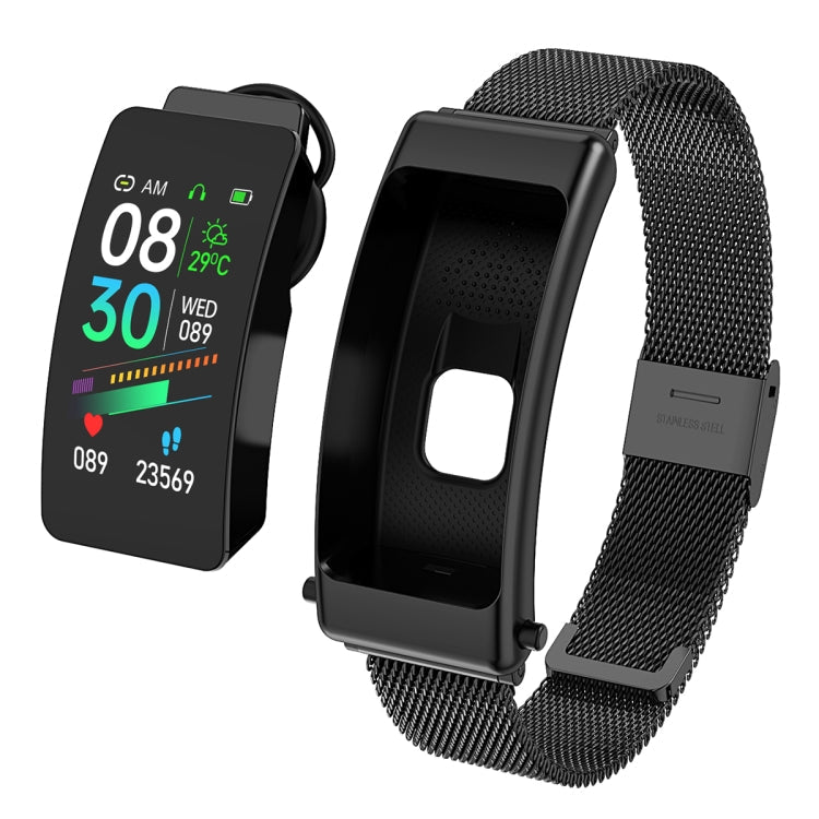 K50 1.08 inch Steel Band Earphone Detachable IP67 Waterproof Smart Watch Support Bluetooth Call, Steel Band (Black), Steel Band (Gold), Steel Band Steel Band (Black) Black