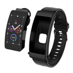 K50 1.08 inch Silicone Band Earphone Detachable IP67 Waterproof Smart Watch Support Bluetooth Call, Silicone Band (Black), Silicone Band (Black Silver) Silicone Band (Black) Black
