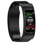 K60 1.08 inch Steel Band Earphone Detachable Life Waterproof Smart Watch Support Bluetooth Call, Steel Band (Black)